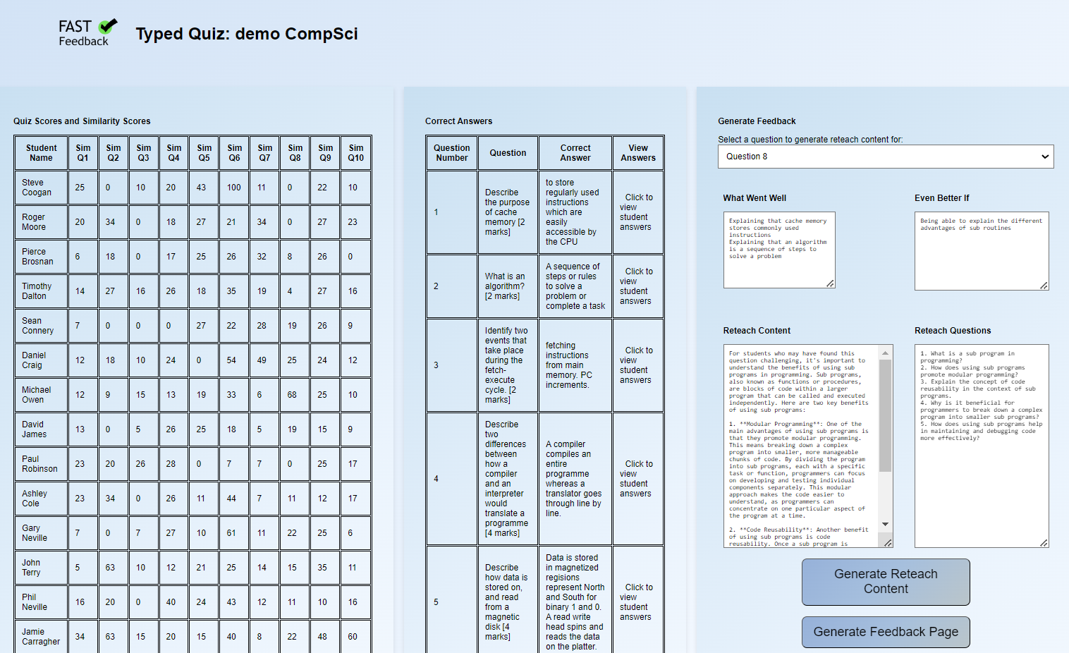 Typed Quiz Example
